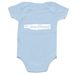 For the Love of Reading for Littles, a Light Blue Infant Onesie (back-view)