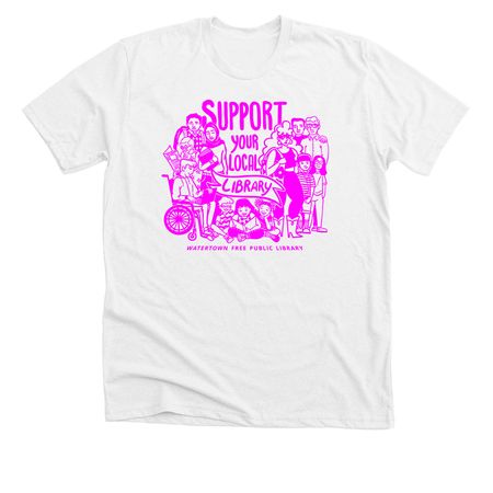 Local Library Love - Pink, a Solid White Blend Premium Unisex Tee