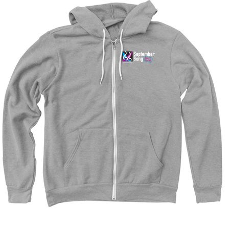 September Song Support Local Theater Swag, a Athletic Heather Zip Up Hoodie