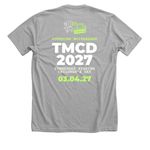 Make Noise. Missing Kids Can't. TMCD 2027., a Athletic Heather Premium Unisex Tee (back-view)