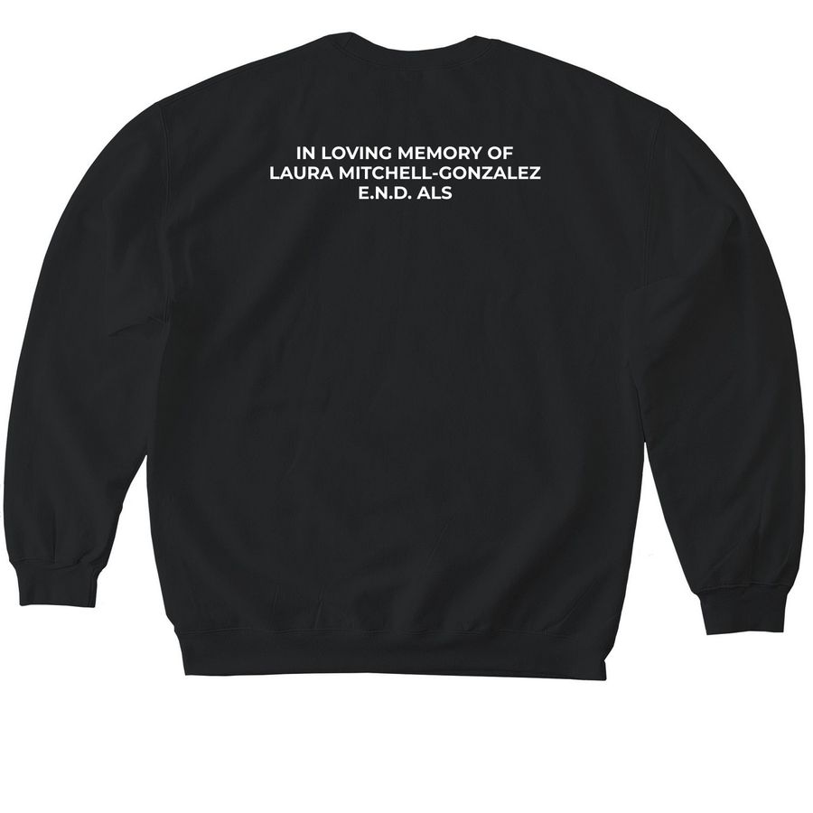 ENERGY NEVER DIES, a Black Softstyle Crewneck Sweatshirt (back-view)