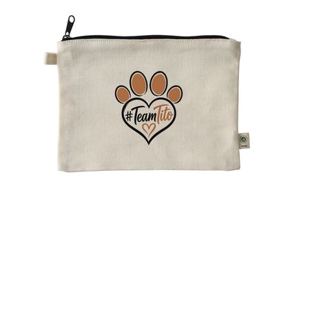 A handy bag to remind you of Tito, a Natural 9"x7" Hemp Blend Pouch