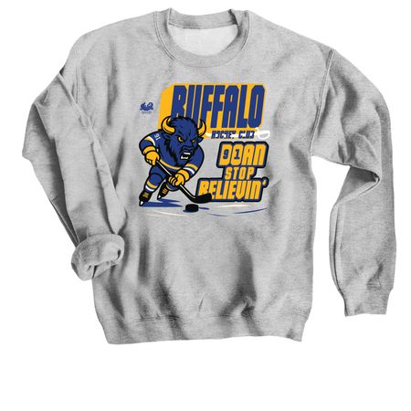 Doan Stop Believing - 91 - Buffalo Sabres, a Sport Grey Crewneck Sweatshirt