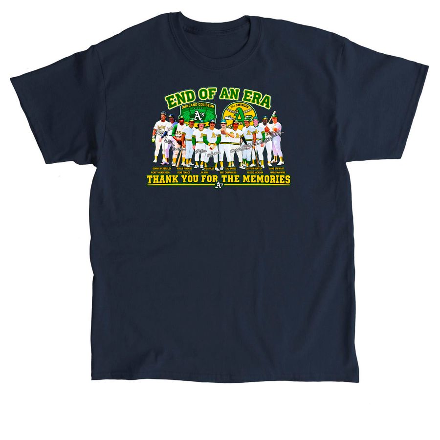 Oakland Athletics End of an Era Legends Signa, a Navy Classic Unisex Tee