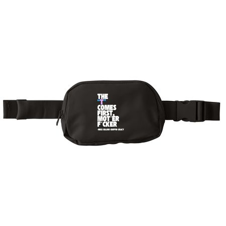 "T" comes first hip pack, a Deep Black Matte Hip Pack