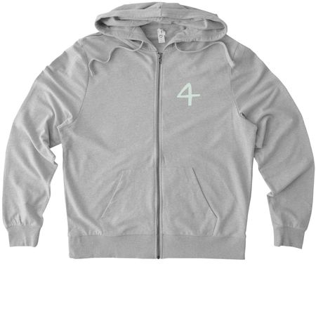 4th Annual, a Granite Grey Heather Allmade Organic French Terry Zip Up Hoodie