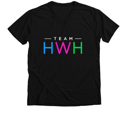 Support TeamHWH, a Solid Black Blend Premium V-Neck Tee