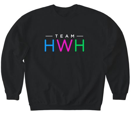 Support TeamHWH, a Black Softstyle Crewneck Sweatshirt