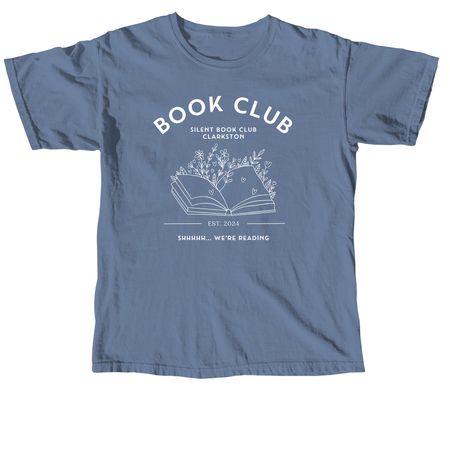 Floral Book Book Club Shirt, a Blue Jean Comfort Colors Unisex Tee