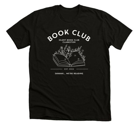 Floral Book Book Club Shirt, a Black Heather Premium Unisex Tee