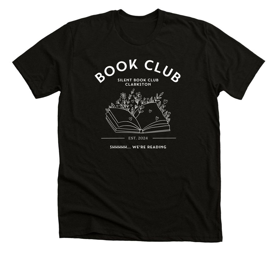 Floral Book Book Club Shirt, a Black Heather Premium Unisex Tee