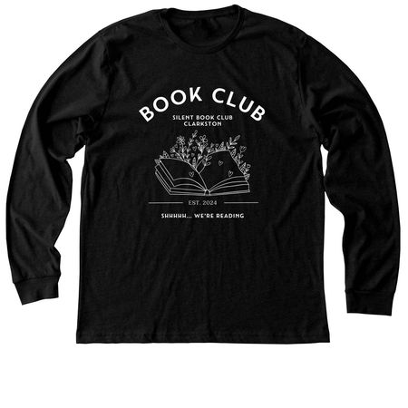 Floral Book Book Club Shirt, a Black Heather Premium Long Sleeve Tee