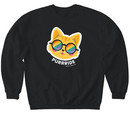 PURRRIDE, a Black Softstyle Crewneck Sweatshirt