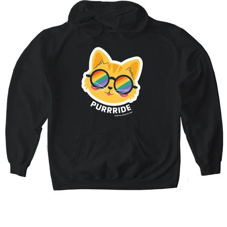 PURRRIDE, a Black Gildan Softstyle Pullover Hoodie