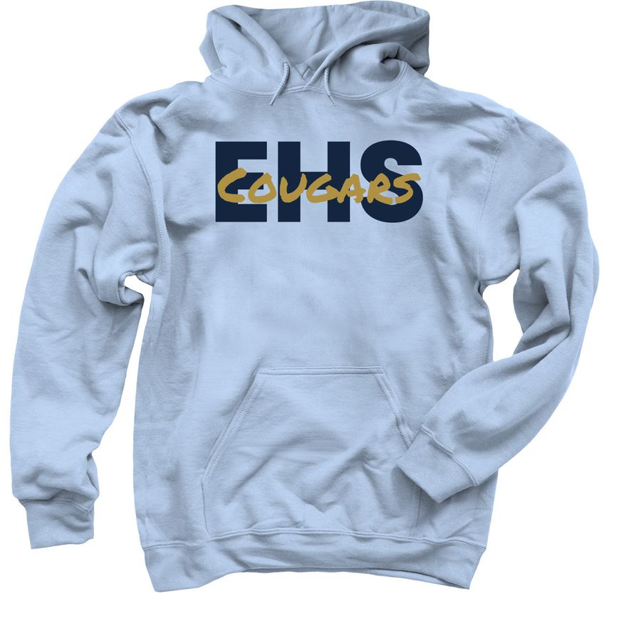 EHS Spirit Wear, a Light Blue Pullover Hoodie