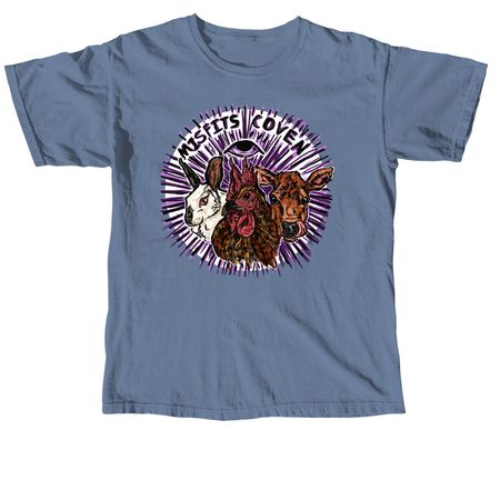 Misfits Coven Animal Sanctuary Logo, a Blue Jean Comfort Colors Unisex Tee