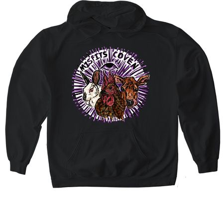 Misfits Coven Animal Sanctuary Logo, a Black Gildan Softstyle Pullover Hoodie
