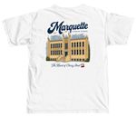 Marquette Catholic School, a White Comfort Colors Unisex Tee (back-view)