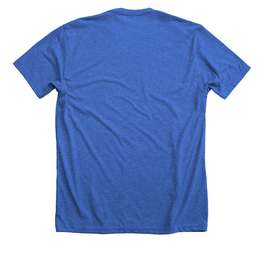 ProRoe, a Heather True Royal Premium Unisex Tee (back-view)