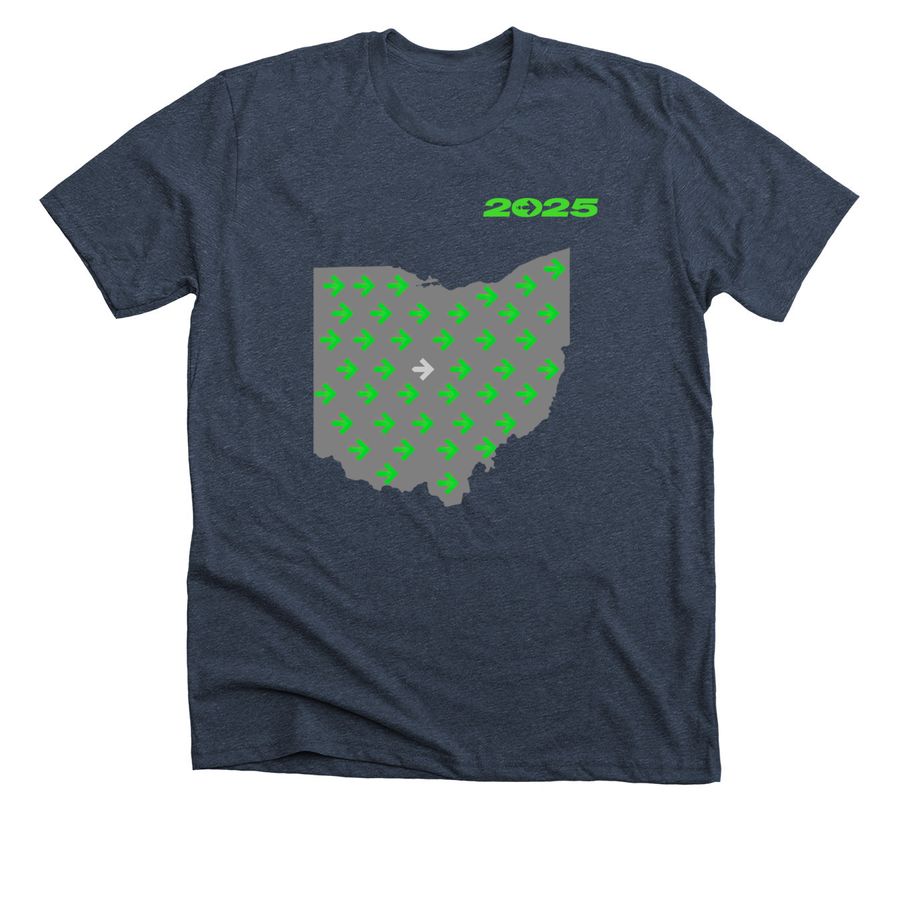 2025 Pelotonia, a Heather Midnight Navy Premium Unisex Tee