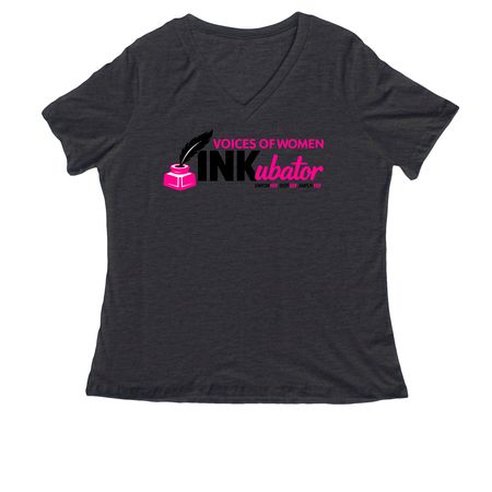 INKubator Tee, a Dark Grey Heather Women's Relaxed V-Neck Tee