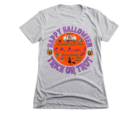 Happy Halloween Heartbeat Logo 2026, a Dark Heather Grey Women's Slim Fit Tee