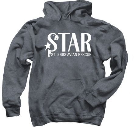 White Logo - Unisex, a Dark Heather Pullover Hoodie