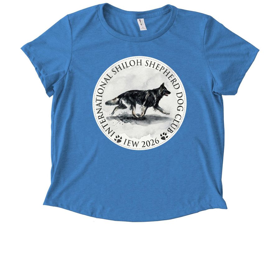 IEW 2026, a Azure Blue Allmade Eco Triblend Women?s Scoop Neck Tee
