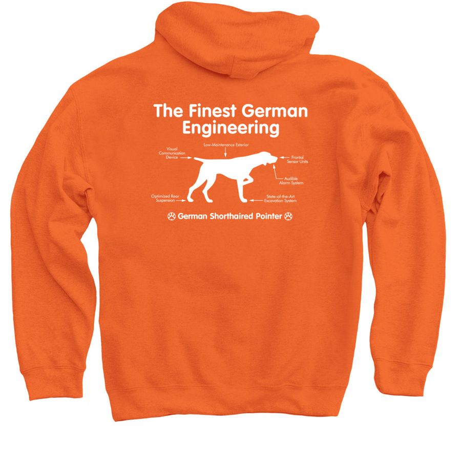 German Engineering Shirts, a Orange Pullover Hoodie (back-view)