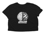 Team Wade Burger, a Black Women?s Flowy Cropped Tee (back-view)