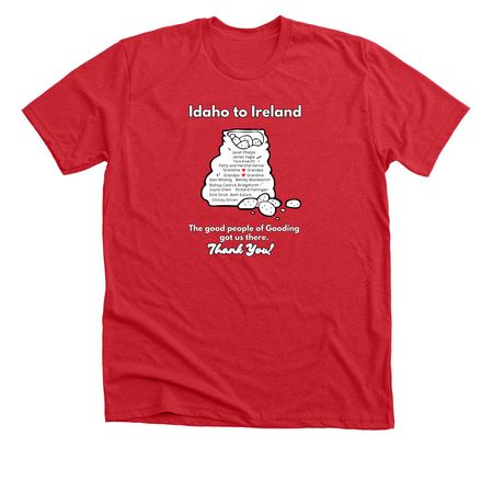Idaho to Ireland, a Heather Red Premium Unisex Tee