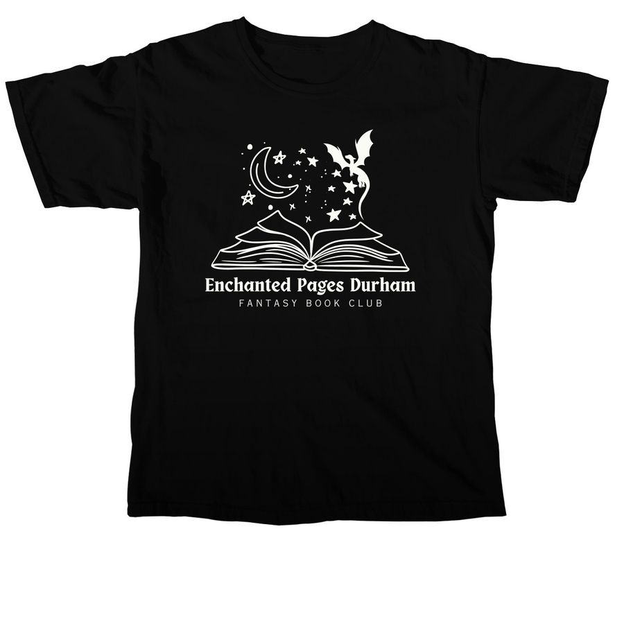 Enchanted Pages Logo, a Black Comfort Colors Unisex Tee