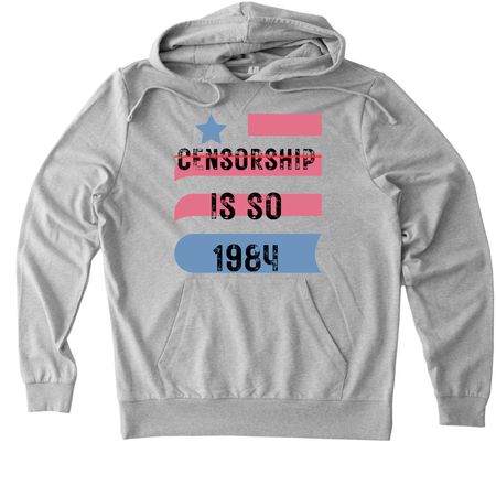 Banned Books Week 2025, a Granite Grey Heather Allmade Organic French Terry Pullover Hoodie