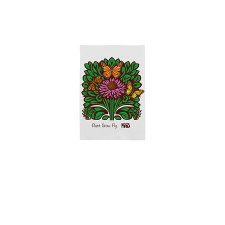 Plant.Grow.Fly. Yard Flag, a White 12" x 18" Yard Flag