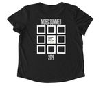 2026 Summer Intensive Shirts (White Logo), a Space Black Allmade Eco Triblend Women?s Scoop Neck Tee (back-view)