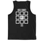 2026 Summer Intensive Shirts (White Logo), a Deep Black Allmade Eco Triblend Tank (back-view)