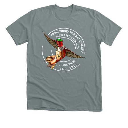 BIRDS Swag, a Heather Blue Storm Premium Unisex Tee