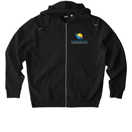 Warm Beach Zip-Up Hoodie, a Black Stanley/Stella Unisex Cultivator 2.0 Zip Up Pullover Hoodie