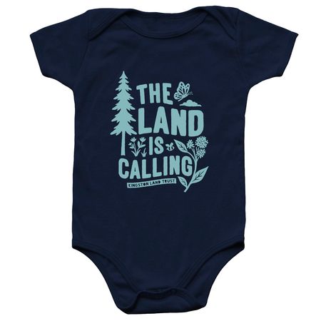 The Land is Calling Onesie, a Navy Infant Onesie