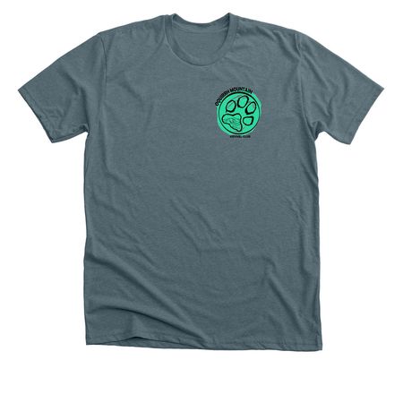 OMKC Small corner logo shirts, a Heather Slate Premium Unisex Tee