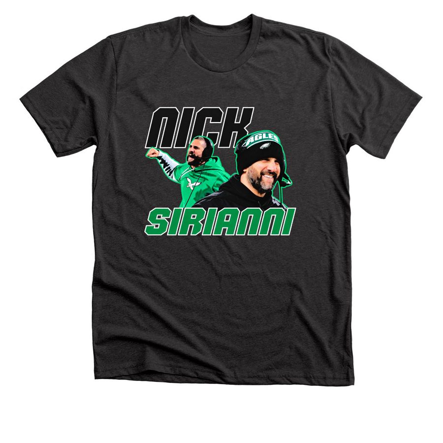 Philadelphia Eagles Nick Sirianni Football Co, a Dark Grey Heather Premium Unisex Tee