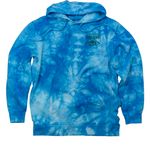 SRD "Fish Splash" Shirts & Sweatshirts, a Aqua Blue Tie Dye Pullover Hoodie (back-view)
