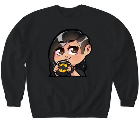 Chaos and Caffeine, a Black Softstyle Crewneck Sweatshirt