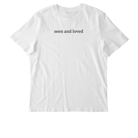 seen and loved t-shirt in white, a White Stanley/Stella Unisex Creator 2.0 Tee