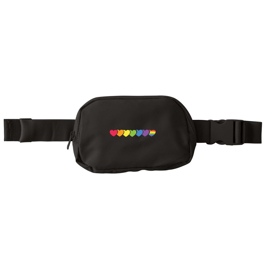 Hearts Hip Pack, a Deep Black Matte Hip Pack