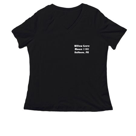 Willow Grove Moose Shirts, a Black Women's Relaxed V-Neck Tee