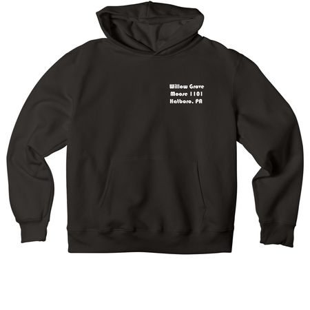 Willow Grove Moose Shirts, a Black Premium Heavyweight Pullover Hoodie