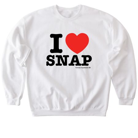 I&nbsp;? SNAP, a White Softstyle Crewneck Sweatshirt