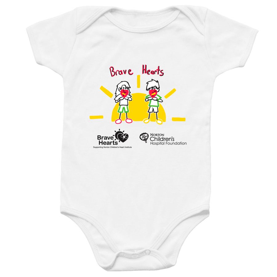 Norton Children's Brave Hearts, a White Infant Onesie