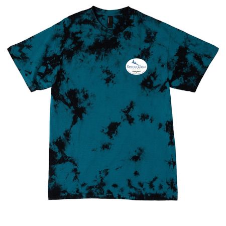 Spruce ledge ROUND 3, a Black/ Teal Crystal Tie Dye Tee